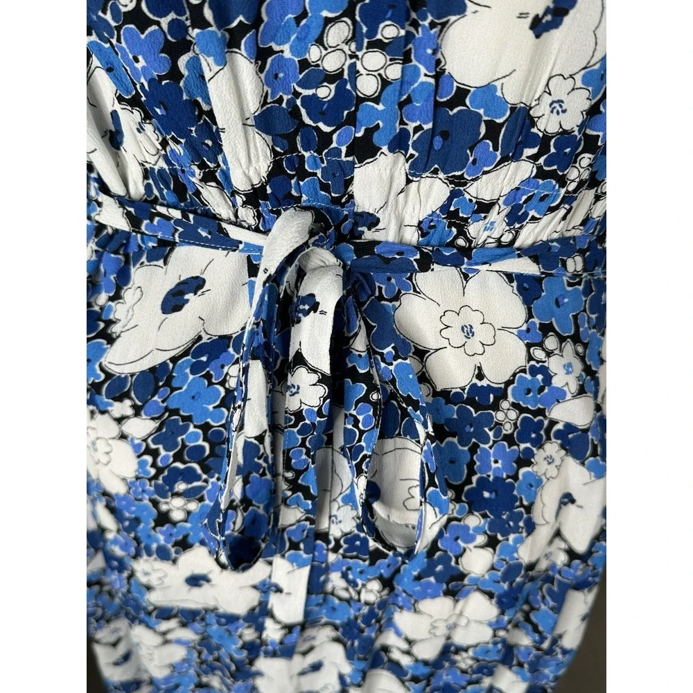 FAITHFULL THE BRAND Women's Casual White Blue Floral Midi Dress US‎ 6